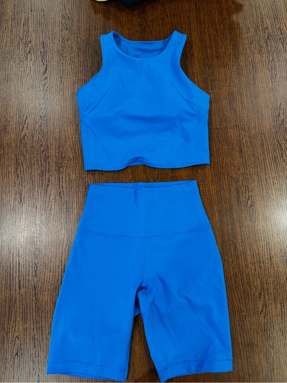 lululemon athletica Bright Blue High-Waist Bike Shorts & Cropped Tank Set